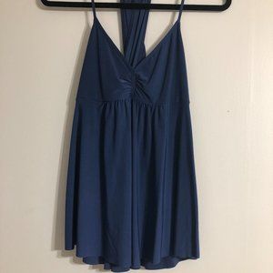 Express Y2K Baby Doll Cross Back Cami in Blue Size Small